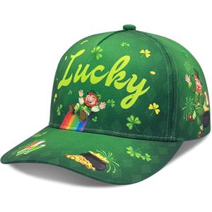 St Patrick's Day Shamrock Baseball Cap - Lucky Four Leaf Clover Irish Accessories for Men & Women (Green)