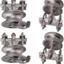 5" Pipe Track Wheel Galvanized, 1 7/8" Round Post, 1 7/8" or 1 5/8" for Chain Link Fence Gate Frame, Chain Link Rolling Gate Track Sliding Gate Rollers,Double U - Pack of 4