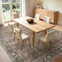 WITSHOCK 7x9 Area Rug Living Room Rugs: Washable Vintage Floral Soft Thin Carpet, Non-Slip Low Pile Rug for Bedroom, Dining Table, Playroom, Office Home Decor (Dark Brown)