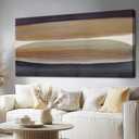 Brown and Black Abstract Wall Art Large Framed Colorful Canvas Prints for Office, Living Room, or Bedroom Wall Decor, 24" x 48"