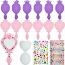 Liliful 12 Pack Princess Foam Mirror Kits Decorate Your Own Princess Mirrors Party Supplies Kids Unbreakable Toy Crafts for Girls Party Favors Birthday DIY Decorations (Cute,Pink,Purple)