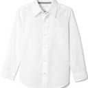 French Toast Boys' Expandable Collar Button Down Dress Shirt with Long Sleeves (Standard & Husky) (8, White)