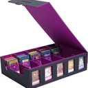 Trading Card Storage Box with Commander Display, 5-Row Deck Case (4000+ Cards), Magnetic Lid & Quick-View Windows, Waterproof PU for MTG, TCG & Sports Cards  24 Dividers, 10 Stoppers