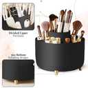 2 x WILL OAK Makeup Brush Organizer - Large Compartment Cosmetic Organizer -Eyeliner, Nail Polish,Art Supply, Bathroom Vanity Desktop Organizer (Black)
