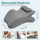 Ergonomic 27 Memory Foam Wedge Pillow for Back & Neck Support, Bed Rest Reading Cushion for Sitting, Watching TV, Posture & Pain Relief (Grey)