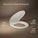 KOHLER 4639-RL-47 Cachet ReadyLatch Round Toilet Seat Soft Close, Almond