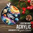 2 x ZAGKOO Astronaut Christmas Ornament 2025 - Universe Space Ornaments for Tree - Planet and Solar System Ornament for Astronomy Lovers, Kids, Men, Women, Science Fans - Galaxy Themed Acrylic Xmas Decor