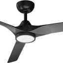Ceiling Fans with Lights and Remote, 52 inch, Reversible Quiet DC Motor, 6 Speeds,Dimmable,Modern Ceiling Fan with Night Light for Living Room, Bedroom, Kitchen, Outdoor Patios, Black