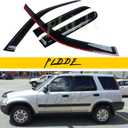 Window Visors Compatible with 1997-2001 Honda CR-V CRV Front+Rear JDM Smoke Sun/Rain Guard Outside Mount Tape-On 4pcs