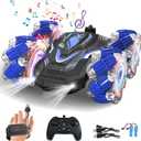 New Gesture Sensing RC Stunt Car with Lights Music, Hand Gesture Remote Control Car 360 Spins Double Side Twisted Glove Controlled RC Car Birthday Gifts Toys for 6 7 8 9 10 11 12 year old boys