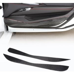 Soft 3D Real Carbon Fiber Car Interior Door Panel Trim Anti Kick Kit Compatible with Corvette C8 Stingray Z06 Z51 2020 2021 2022 2023 Interior Decoration Accessories (Black)