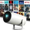 Mini Projector with WiFi and Bluetooth, 4K Support JAOKPO Outdoor Portable Movie Projector Built-in Android 11 system Auto Keystone Home Smart Projector for Phone/TV Stick/Laptop