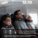 CNAOA Travel Pillow for Airplanes, Neck Pillow eases Neck and Shoulder Pain on Long Flights, Adaptive Memory Foam Sleep Support, Portable Carry Case, Eye Mask and Earplugs Travel Set(Black)