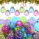 Tioncy 32 Pcs 1 Inch Mini Glass Christmas Ornaments Balls Shiny Christmas Balls Tiny Tree Hanging Decoration Small Colorful Ball Pendant for Xmas Party Supplies(Vibrant Color)
