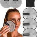 Ogato Reusable Makeup Remover Cloth - 6pc Face Pads, Makeup Eraser Cloth Wipes for All Skin Types - Washable Microfiber Make Up Reusable Cotton Rounds for Face - With Free Laundry Bag (1 Count (Pack of 6))