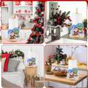 2 x Christmas Paper Towel Holder, Wooden Standing Kitchen Towel Holder with Santa & Snowman Design, Festive Holiday Decor for Kitchen, Bathroom, Dining Table  Indoor Winter Christmas Decoration