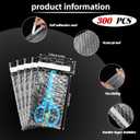 Frienda 300 Pcs Clear Self Sealing Bubble Cushion Bags Double Wall Bubble Pouch Bag Plastic Shockproof Protective Packing Bags for Small Business Moving Shipping Packaging Storage(3" X 5")