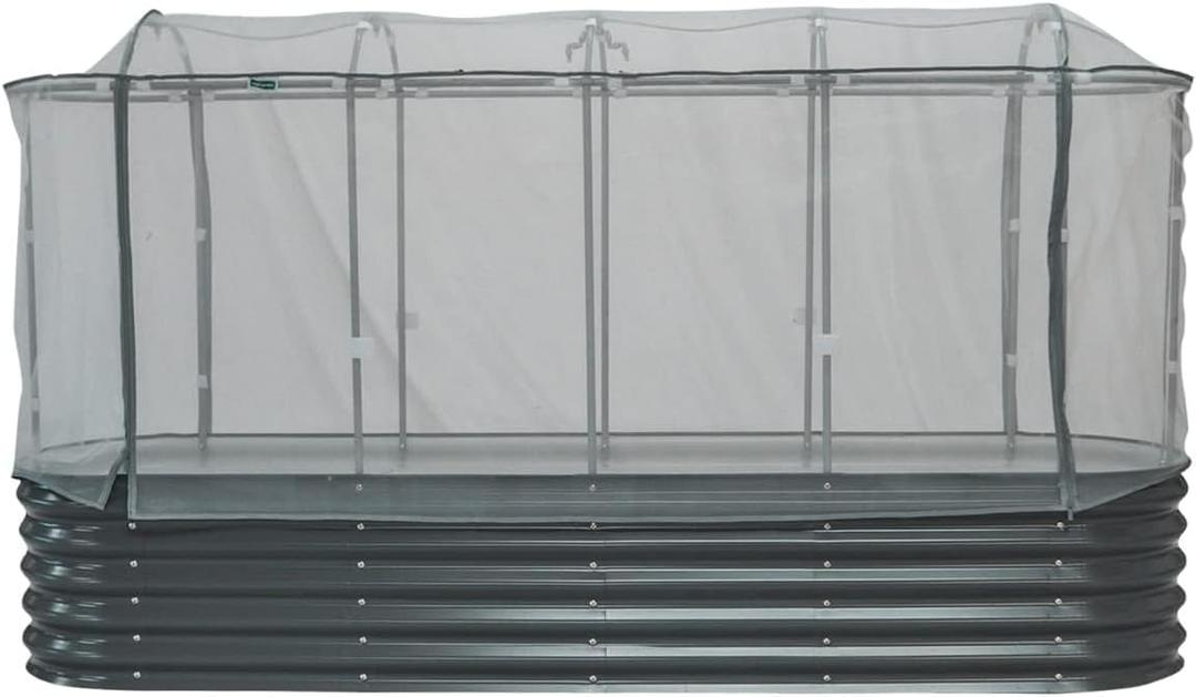 Vego garden 2' x 8' (9 in 1) Cover Netting System, 35% Shading Rate for Plant Protection, Pest Control Frame Cover Kit, Durable & Heavy-Duty Garden Cover (Garden Beds Not Included)