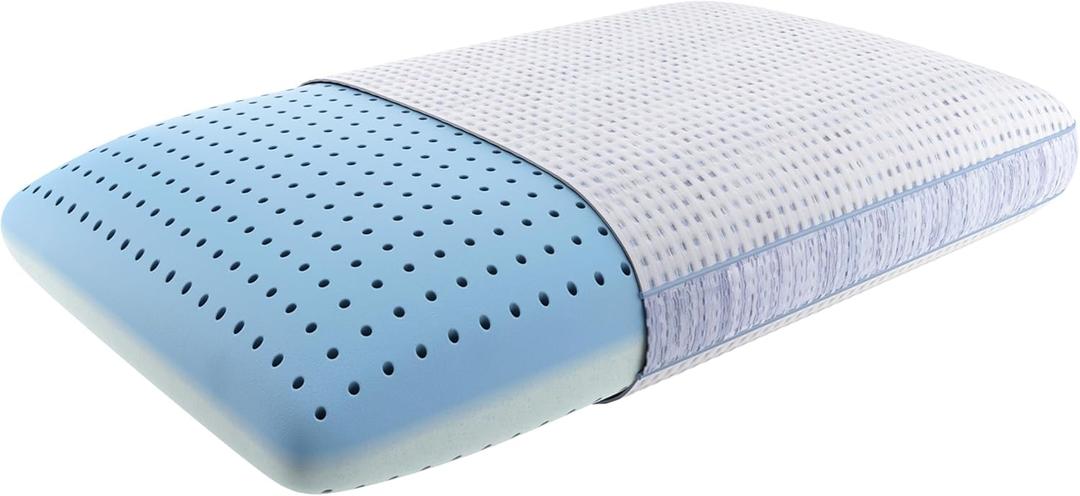 Serta ThermaGel w Memory Foam Pillow with AQUACOOL, Queen (U.S. Standard), White