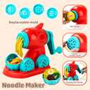 Aprilwolf 75 PCS 4 in 1 Dough Sets for Kids Ages 3-4-8, Art Crafts Dough Tools Kit, Ice Cream Playset Noodle Hamburger Maker Machine Dessert Rack, Kitchen Creations Food Play Toys Toddlers Boys Girls