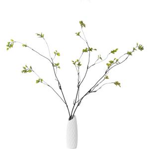 3pcs Artificial Ficus Branches, 38 Inch Faux Eucalyptus Stems, Green Fake Greenery for Vase Filler, Home Decoration (A-Green)