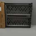 MYPET North States Paws Portable Pet Gate: 26-40" Wide. Pressure Mount. No Tools Needed. Made in USA, 23" Tall, Expandable, Durable Dog Gates for Doorways, Fieldstone Gray
