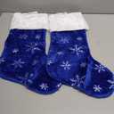 AnyDesign 2 Pack Christmas Stockings Large 22 inches Blue Silver Snowflake Pattern Hanging Stockings Classic Xmas Hanging Decorations for Christmas Party Home Fireplace Decor Family Friend Gift