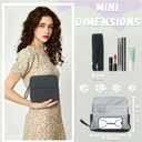 standing Makeup Bag, Compact Yet Spacious Cosmetic Organizer, Waterproof Toiletry Bag with Divider, Brush Holder, Upright Design & Phone/Mirror Holder, Portable Travel Case, Beige