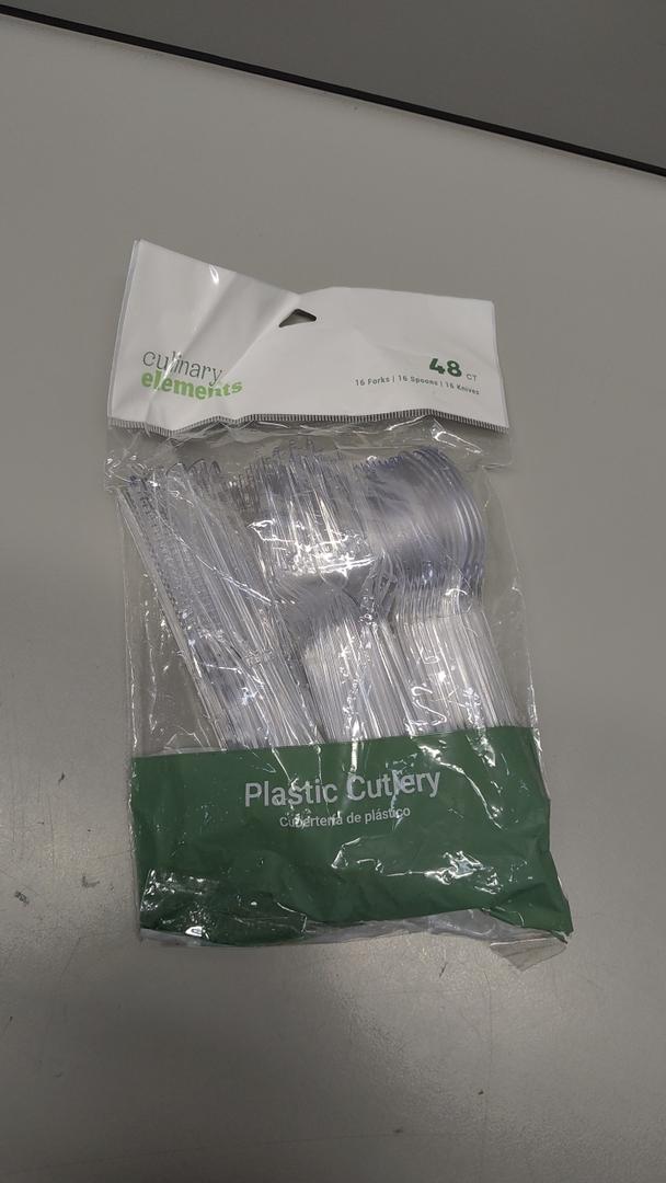 Plastic Cutlery. 48ct. 16 Forks, 16 Spoons, 16 Knives