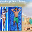 6 Pack Lightweight Thin Beach Towel Oversized 71"x32" Big Extra Large Microfiber Sand Free Towels for Adult Quick Dry Travel Camping Beach Accessories Gift Turtles Tie Dye Coconut Tree Mandala Stripe