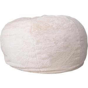 Flash Furniture Duncan Oversized Bean Bag Chair for Kids and Adults, Foam-Filled Beanbag Chair with Machine Washable Cover, White Furry, Set of 1, 42"D x 42"W x 19"H