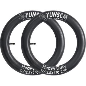 2-Pcs 12"/12.5" Heavy Duty Bike Tubes 12/12.5x2.10/2.50 AV32mm Schrader Valve 52/64-203 Inner Tubes Compatible with 12x2.10/2.50 12.5 x 2.10/2.50 Bicycle Bike Tire Tubes