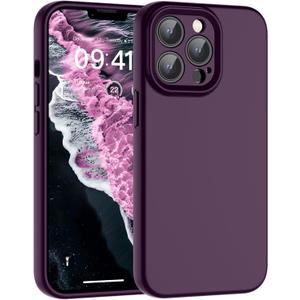 SUPFINE Designed for iPhone 13 Pro Case,Premium Liquid Silicone with [Soft Anti-Scratch Microfiber Lining][Upgraded Camera Protection] Slim Shockproof Phone Case for Men Women Girls,Dark Purple