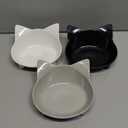 Skrtuan Dog Food Bowl & Cat Bowl  Non-Slip, Wide, Shallow Pet Dish for Whisker Fatigue Relief, Safe Food-Grade for Puppies & Rabbits (3Black+Grey+White)