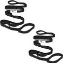 Stretching Strap Yoga Straps for Physical Therapy, 10 Loops Non-Elastic Stretch Band for Pilates, Flexibility, Exercise and Gymnastics (2-Pack (Black+Back))