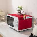 Christmas Microwave Dust Cover, Dust Cover Microwave Oven Cover Microwave Machine Protector Decorative Kitchen Appliance Cover for Christmas Decoration(Deep Red)