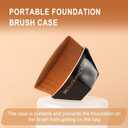 2 x Flat Top Foundation Makeup Brush - Hexagon Kabuki Powder Make Up Brushes Soft and Dense Bristles with Protective Case for Liquid, Blending, Body, Self-tanner, Cream, Buffing (Black)