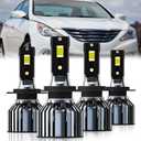 Fit For HYUNDAI SONATA 2011-2014 Light Bulbs, H7 High Beam + H7 Low Beam, 4-Pack