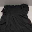 kinstell Women's Summer Boho Spaghetti Strap Square Neck Ruffle Casual Flowy Long Dress Beach Swing Party Maxi Dress Blackj S