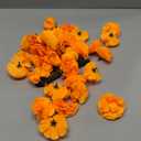 JMUQ 40Pcs Artificial Marigold Flowers, 2inch Silk Marigolds with Stems, Orange Artificial Flowers for Diwali Home Decor Marigold Garland Day of The Dead Decorations