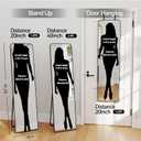 57x16" Full Length Mirror Floor Stand,Over the Door,Wall Mounted Black | HD Crystal Clear Tempered Glass,Aluminum Frame,Full Body Dressing Make-Up Mirrors Rect Hang for Bedroom,Bathroom,Living Room