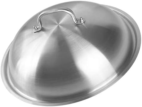 SUNRISE Heavy Duty Stainless Steel Wok Lid/Cover Dome (34cm), Fits 14" Wok