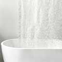 Riyidecor 3D PEVA Thin Shower Curtain Liner，72Wx72H Inch Pebble Pattern Clear Plastic Bathroom Shower Curtain Premium Transparent Waterproof Bathroom Decor 12 Pack Hooks