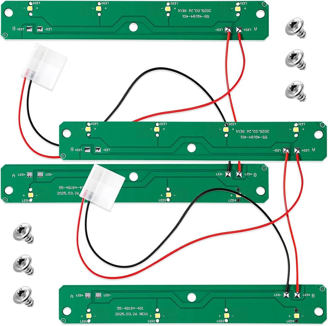 VIHOSE 2 Pack Refrigerator LED Light Replace W11043011 W11527432 W11387579 W11042554 W10866538 Fridge LED Light Board for Replacement