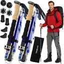 Trekology Trek-Z Collapsible Hiking & Trekking Poles - Balance Support for Seniors, Women, and Men, 2pc Per Set (Blue)