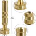 Triumpeek Solid Brass Hose Nozzle, 2 Pack 4" Heavy Duty Brass Garden Hose Nozzle with 10 Rubber Washers