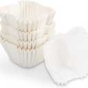 100 Count White Cupcake Liners, Square Baking Cup, Paper Cupcake Liners -No Smell, Food Grade & Grease