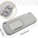 74320-02B21 74310-02K91 Left Driver Side Sun Visor, Replacement for Toyota Corolla 2014 2015 2016 2017 (Gray)
