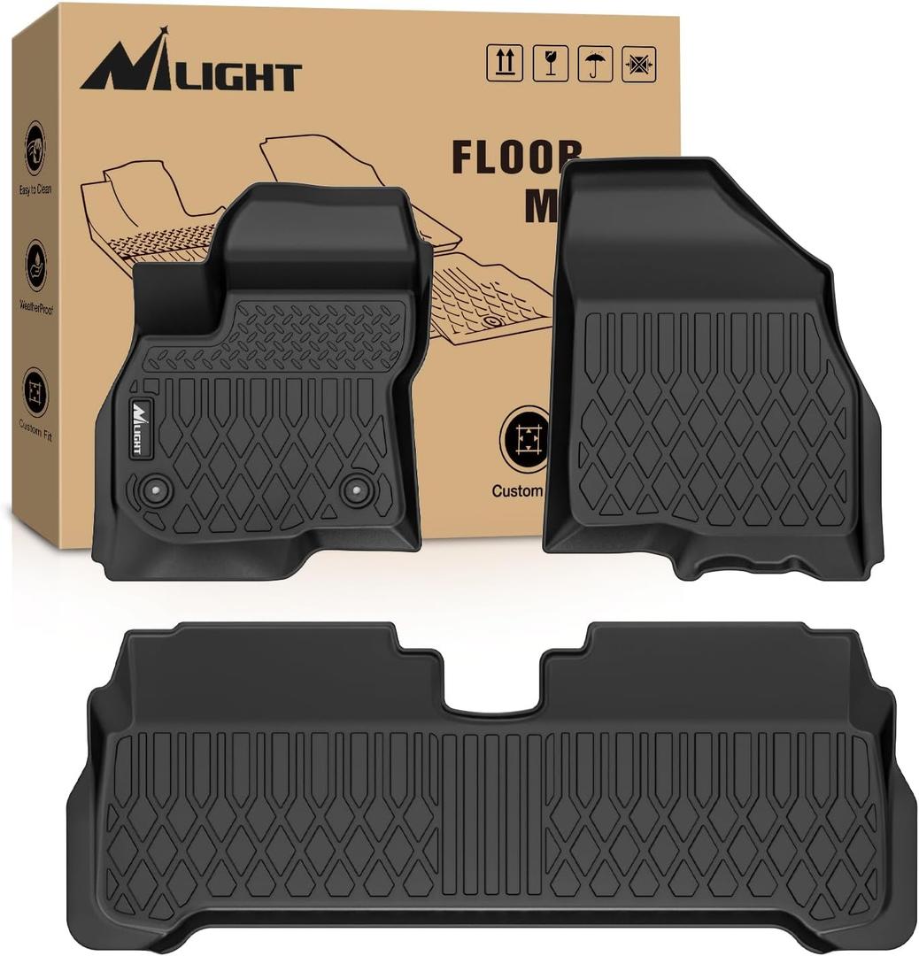 Nilight TPE Floor Mats for Chevy Bolt EUV 2022 2023 2024, All Weather Custom Fit Heavy Duty Floor Liners