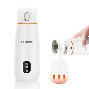 Portable Milk Warmer - Travel & On-the-Go, Quick Heating Breast Milk & Baby Milk Bottle Warmer, USB Rechargeable